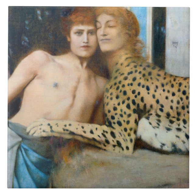 Caresses, Fernand Khnopff Kakelplatta (Framsidan)