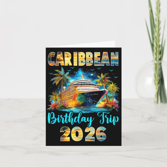 Caribbean Birthday Trip 2026 Family Birthday Cruis Kort (Framsida)