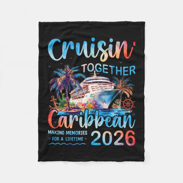 Caribbean Cruise 2026 Family Vacation Cruisin’ Tog Fleecefilt (Framsidan)