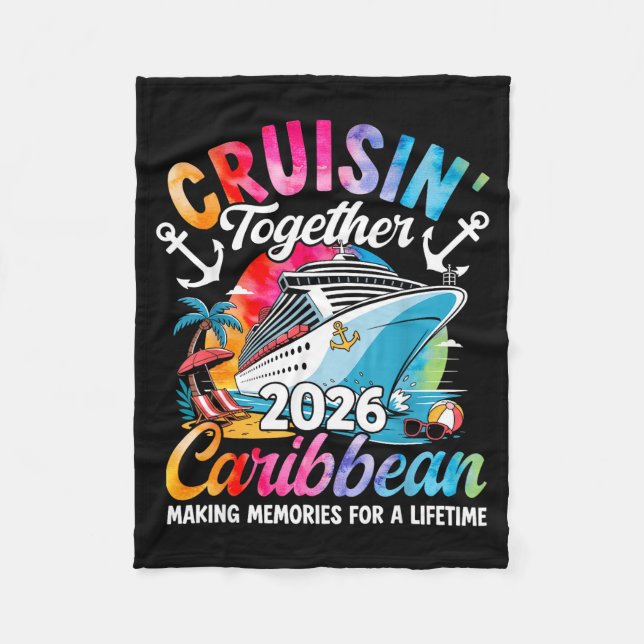 Caribbean Cruise Family Vacation 2026 Cruisin’ Tog Fleecefilt (Framsidan)