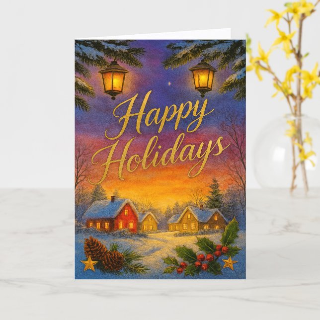 'Caribbean Holidays' Folded Greeting Card Kort (Gul blomma)
