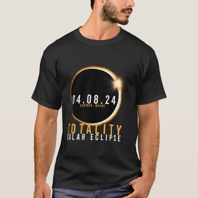 Caribbean Maine Total Solar Eclipse Totality April T Shirt (Framsida)