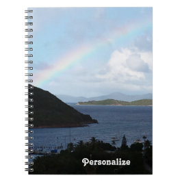 Caribbean Rainbow Island Life Anteckningsbok Med Spiral