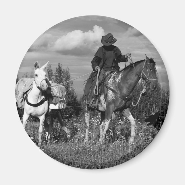 Cariboo Cowboy Horse and Mule Gifts Magnet (Framsidan)