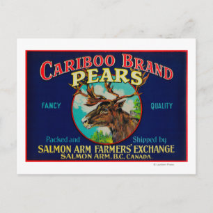Cariboo Pear LabelKanada Vykort
