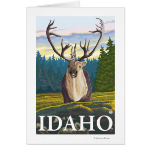Caribou i vilden - Idaho Hälsningskort