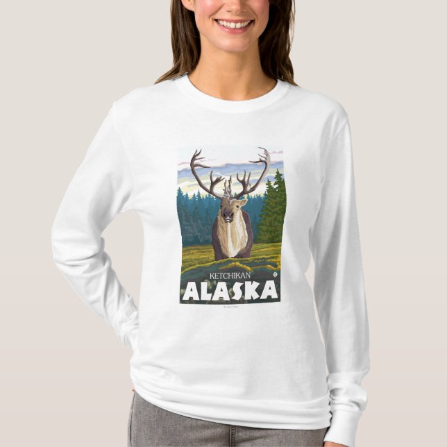 Caribou i vilden - Ketchikan, Alaska Tee (Framsida)