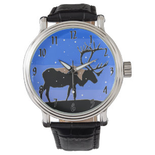 Caribou på vintern - Original vilddjurskonst Armbandsur