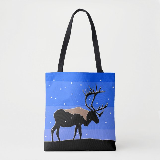 Caribou på vintern - Original vildlivskonst Tygkasse (Framsida)