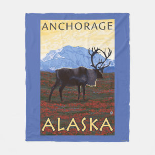 Caribouplats - ankring, Alaska Fleecefilt