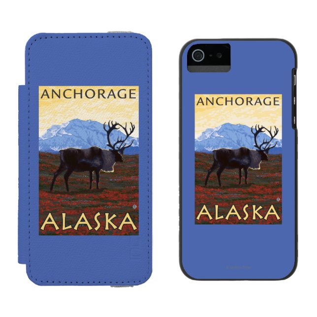Caribouplats - ankring, Alaska Incipio iPhone Wallet Skal (Sida vid Sida)