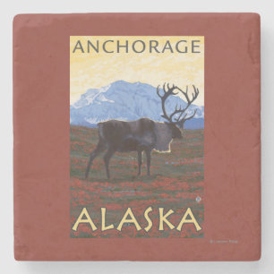 Caribouplats - ankring, Alaska Underlägg Sten