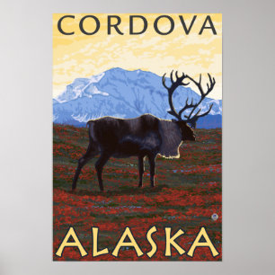 Caribouplats - Cordova, Alaska Poster