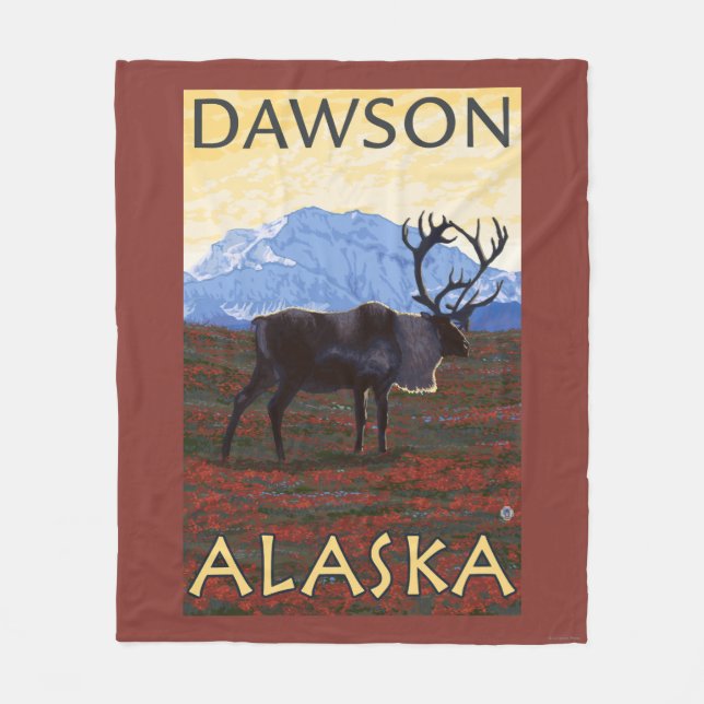 Caribouplats - Dawson, Alaska Fleecefilt (Framsidan)