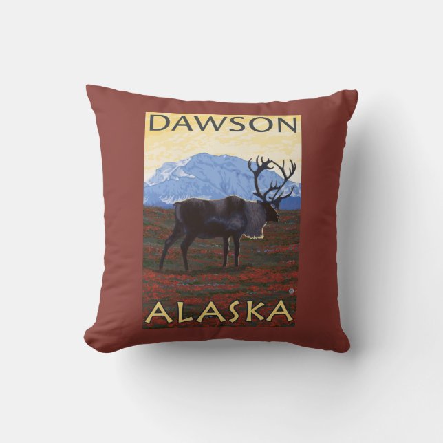Caribouplats - Dawson, Alaska Kudde (Framsida)