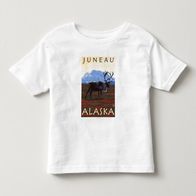 Caribouplats - Juneau, Alaska T-shirt (Framsida)