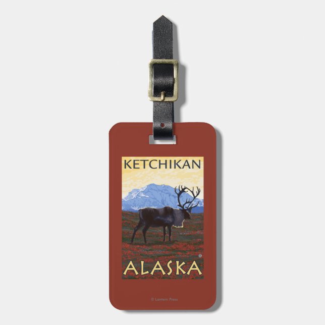 Caribouplats - Ketchikan, Alaska Bagagebricka (Vertikal Framsida)