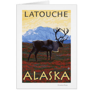 Caribouplats - Latouche, Alaska Hälsningskort