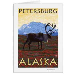 Caribouplats - Petersburg, Alaska Hälsningskort