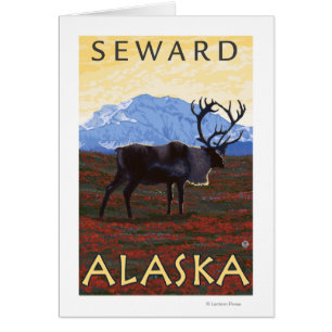 Caribouplats - Seward, Alaska Hälsningskort