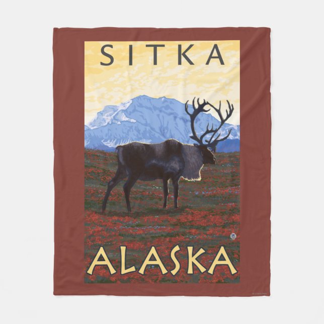 Caribouplats - Sitka, Alaska Fleecefilt (Framsidan)