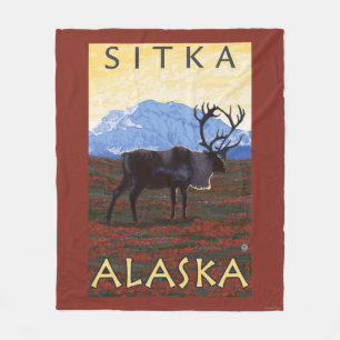 Caribouplats - Sitka, Alaska Fleecefilt