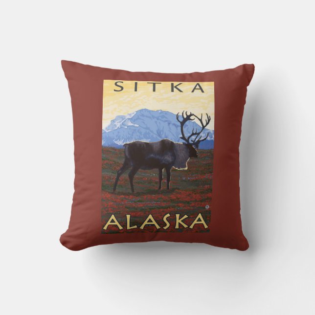 Caribouplats - Sitka, Alaska Kudde (Framsida)