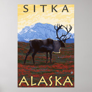 Caribouplats - Sitka, Alaska Poster