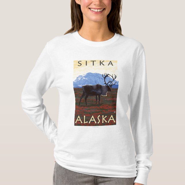 Caribouplats - Sitka, Alaska T Shirt (Framsida)