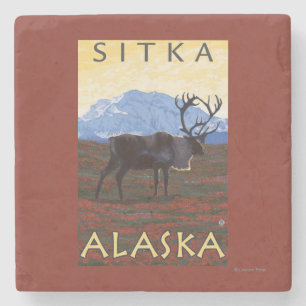 Caribouplats - Sitka, Alaska Underlägg Sten