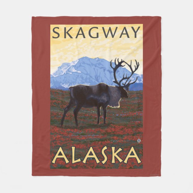 Caribouplats - Skagway, Alaska Fleecefilt (Framsidan)