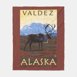 Caribouplats - Valdez, Alaska Fleecefilt