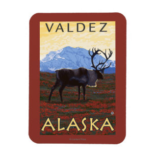 Caribouplats - Valdez, Alaska Magnet