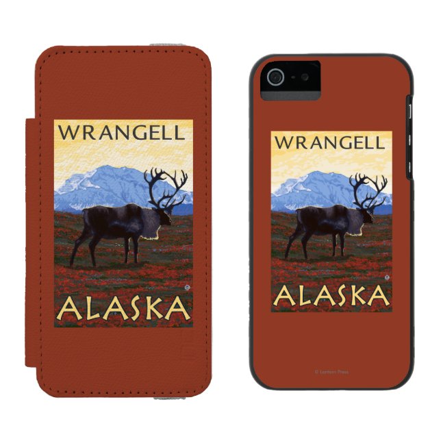 Caribouplats - Wrangell, Alaska Incipio iPhone Wallet Skal (Sida vid Sida)