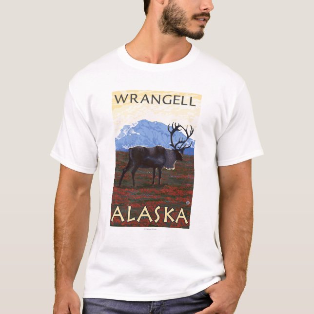 Caribouplats - Wrangell, Alaska T-shirt (Framsida)