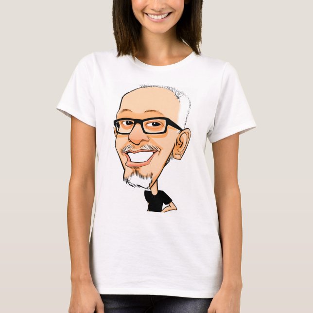  Caricature of a Man with Glasses T Shirt (Framsida)