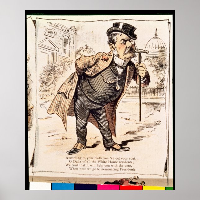 Caricature of Chester Alan Arthur, c.1883 Poster (Framsidan)