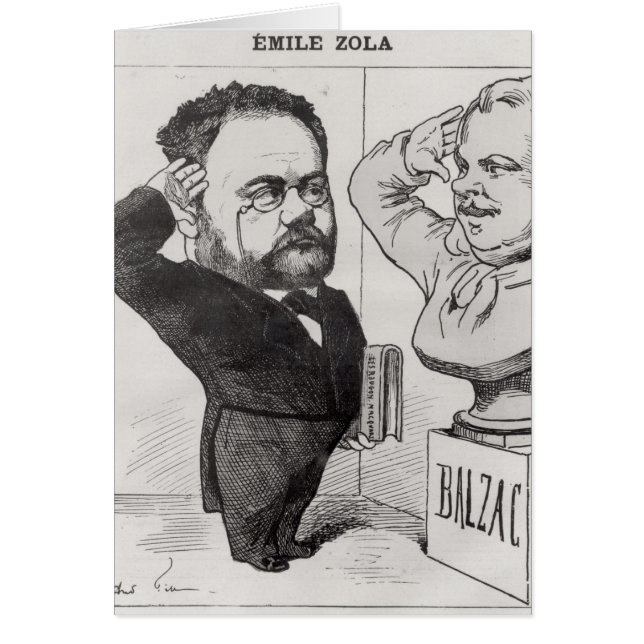 Caricature of Emile Zola Hälsningskort (Framsidan)