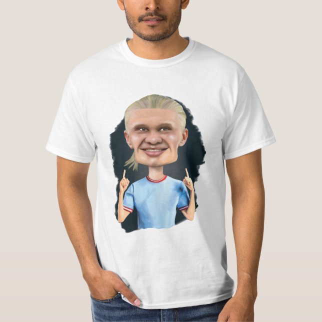 Caricature of Erling Haaland T Shirt (Framsida)