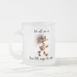 Caricature of HR, Meme, Office humor mug. Frostad Glasmugg