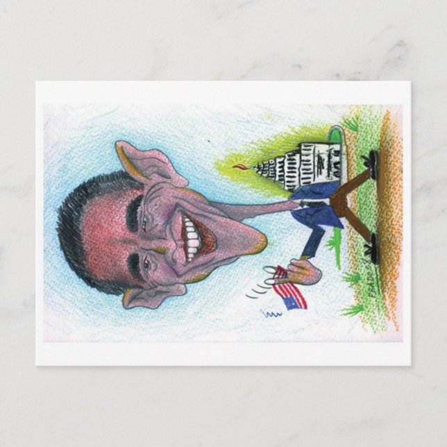 Caricature-Postcard Obama Vykort (Framsida)