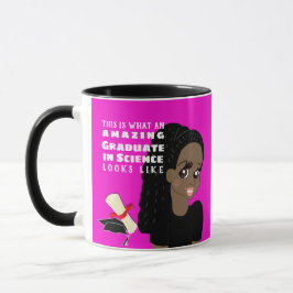Caricature STUDENT Gift Black Female DHund Braids Mugg