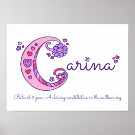 Carina initial C doodle hjärtart namn betyder Poster