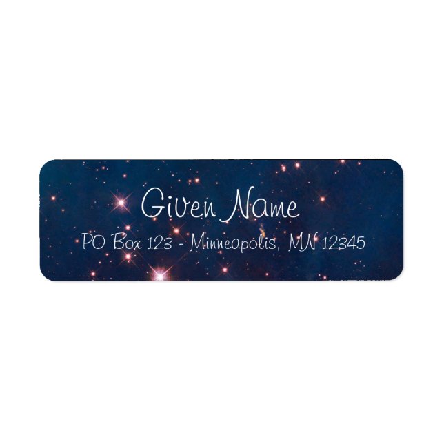 Carina Nebula Celestial Photo Returadress Etikett (Framsidan)
