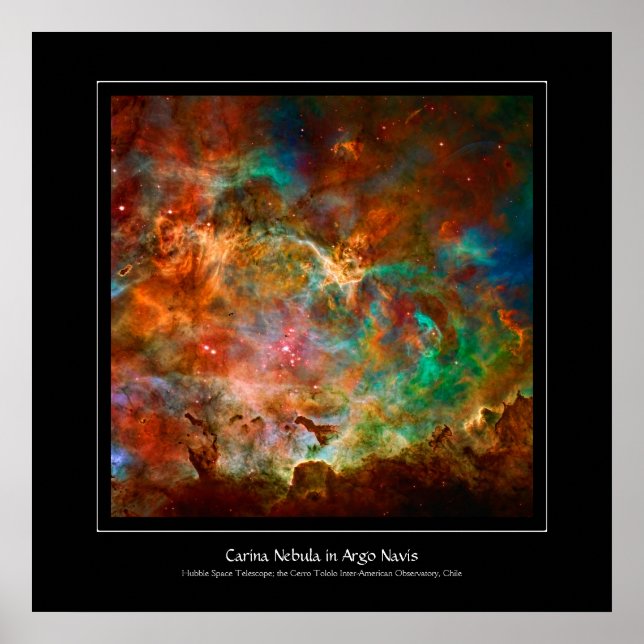 Carina Nebula i konstellationen Argo Navis Poster (Framsidan)