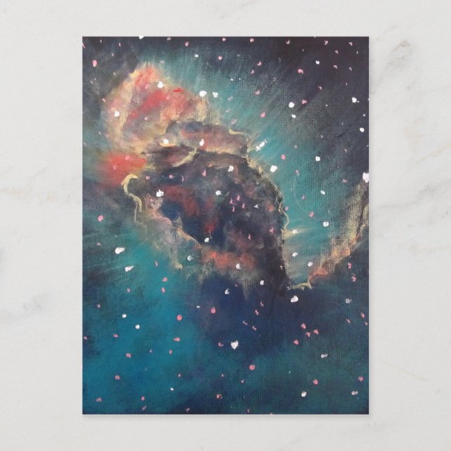 Carina Nebula Space Art Painting Vykort (Framsida)
