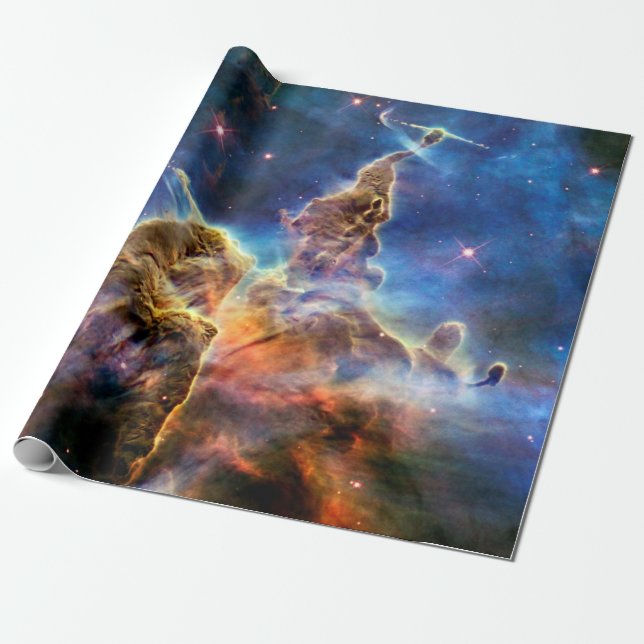 Carina nebulosan Mystic Mountain rymdfoto Presentpapper (Utrullad)