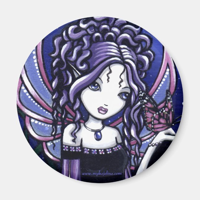 "Carina" Violet Butterfly Fairy Magnet (Framsidan)