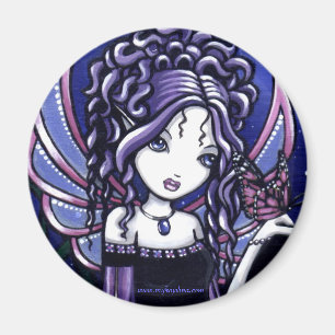 "Carina" violett fjärilsfe Magnet