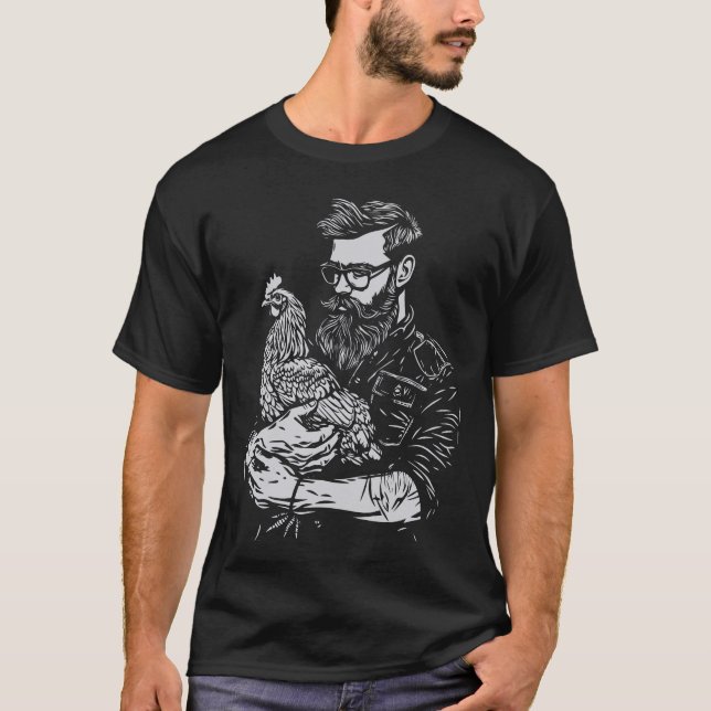 Caring Farmer med Chicken T-Shirt (Framsida)
